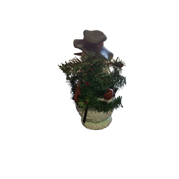 Christmas Holiday Resin Snowman Figurine  10 in Hat Scarf Holiday Decoration - Picture 2 of 8